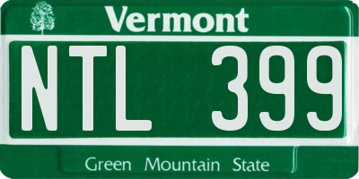 VT license plate NTL399