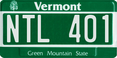 VT license plate NTL401