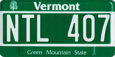 VT license plate NTL407