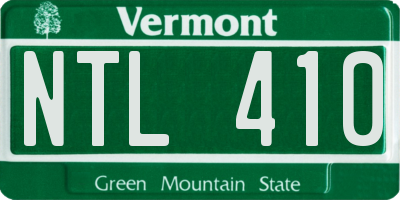 VT license plate NTL410