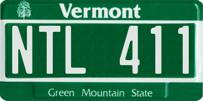 VT license plate NTL411