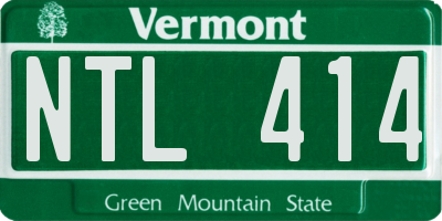 VT license plate NTL414