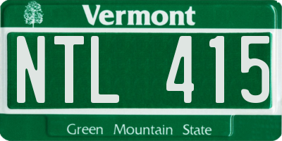 VT license plate NTL415