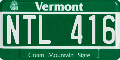 VT license plate NTL416