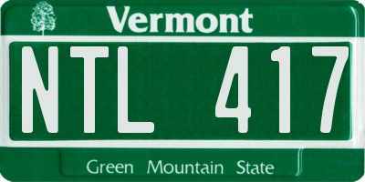 VT license plate NTL417