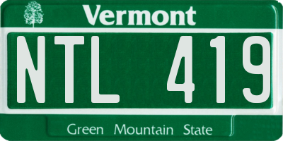 VT license plate NTL419