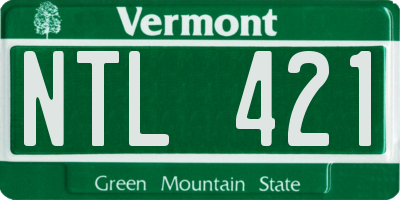 VT license plate NTL421