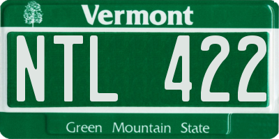 VT license plate NTL422