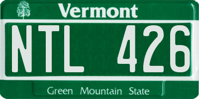 VT license plate NTL426