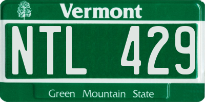 VT license plate NTL429