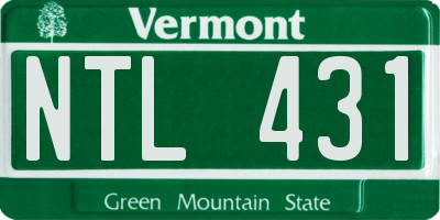VT license plate NTL431