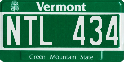 VT license plate NTL434
