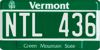 VT license plate NTL436