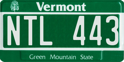 VT license plate NTL443