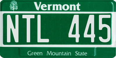 VT license plate NTL445