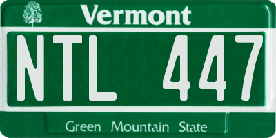 VT license plate NTL447