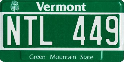 VT license plate NTL449