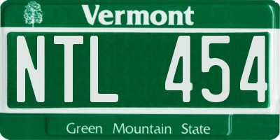 VT license plate NTL454