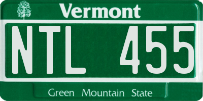VT license plate NTL455