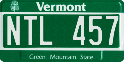 VT license plate NTL457