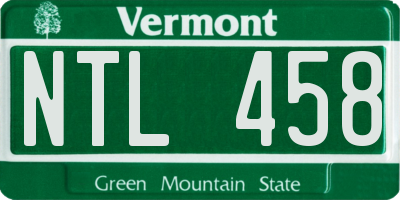 VT license plate NTL458