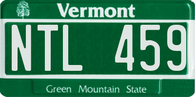 VT license plate NTL459