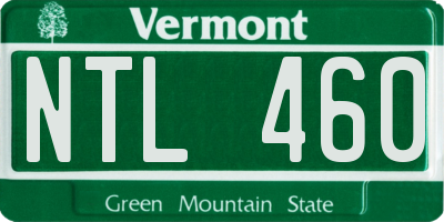 VT license plate NTL460