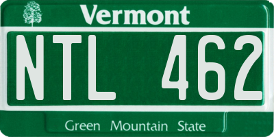 VT license plate NTL462
