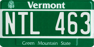VT license plate NTL463