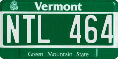 VT license plate NTL464