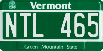 VT license plate NTL465