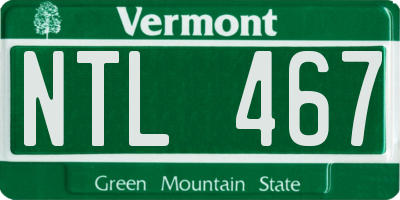 VT license plate NTL467