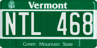 VT license plate NTL468