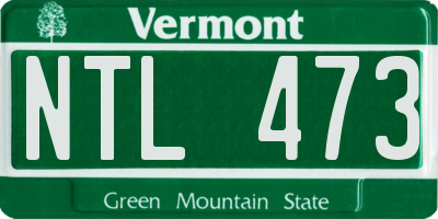 VT license plate NTL473