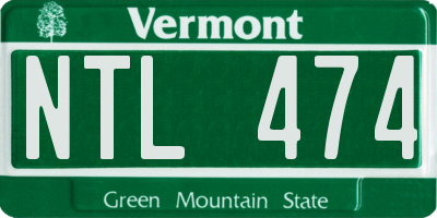 VT license plate NTL474