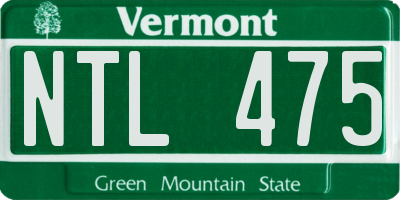 VT license plate NTL475