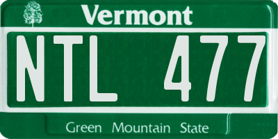 VT license plate NTL477