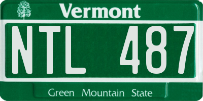VT license plate NTL487