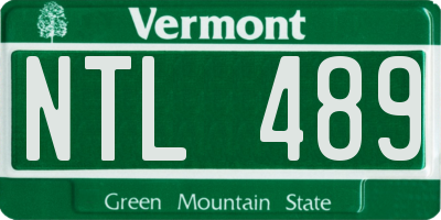 VT license plate NTL489