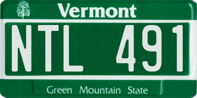 VT license plate NTL491