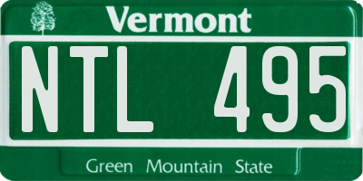 VT license plate NTL495