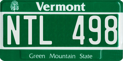 VT license plate NTL498