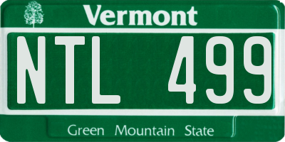 VT license plate NTL499