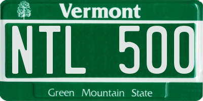 VT license plate NTL500