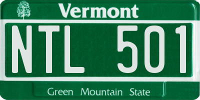 VT license plate NTL501