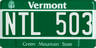 VT license plate NTL503