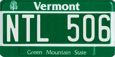 VT license plate NTL506