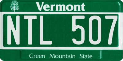 VT license plate NTL507