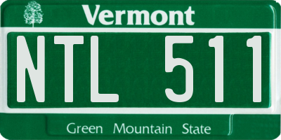 VT license plate NTL511