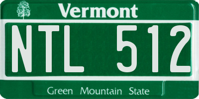 VT license plate NTL512